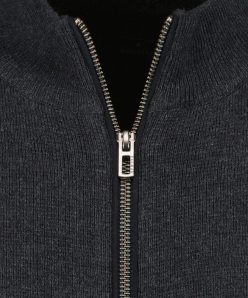 Cardigan with stand up collar, cotton/cashmere