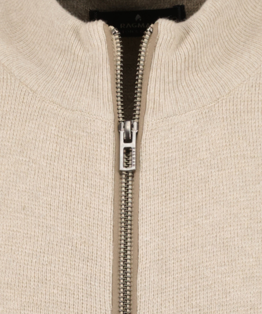 Cardigan with stand up collar, cotton/cashmere