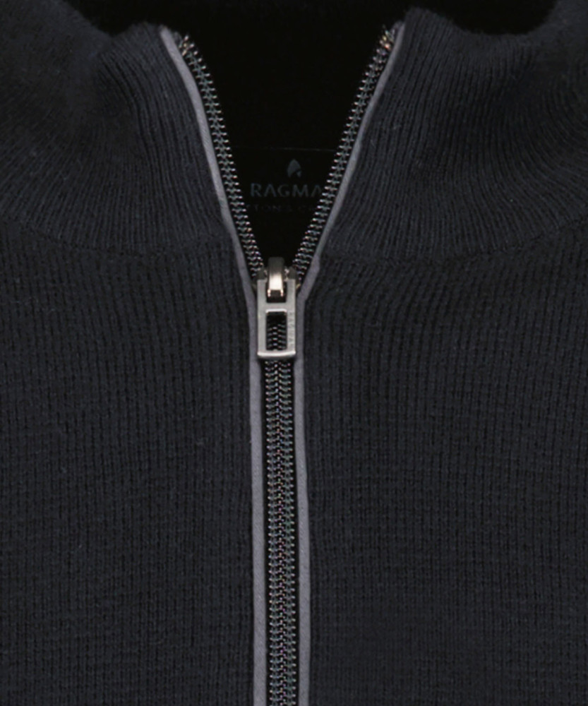 Knitted pullover with stand up collar, cotton/cashmere