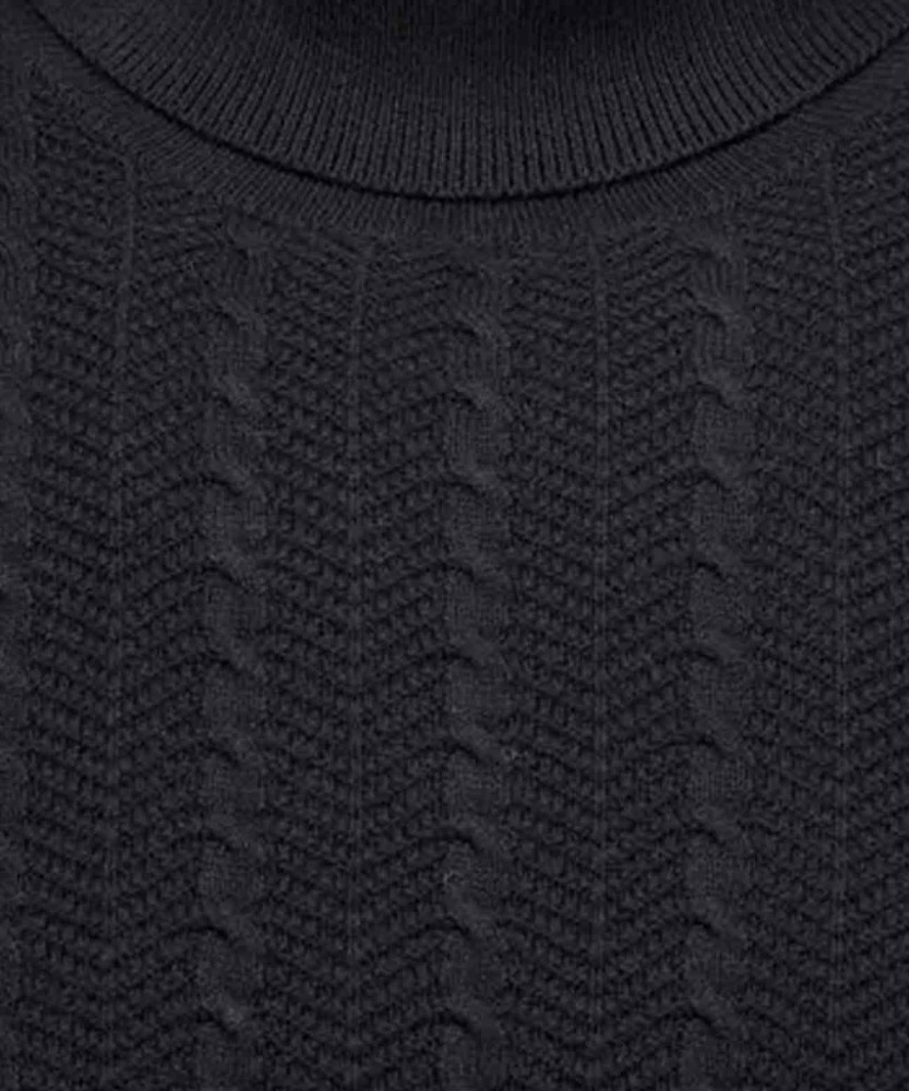Knitted pullover with roll neck, cotton-cashmere