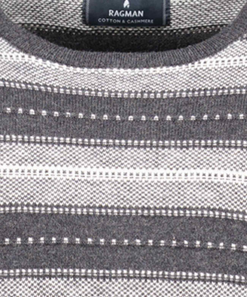 Strickpullover gestreift, Baumwolle/Kaschmir
