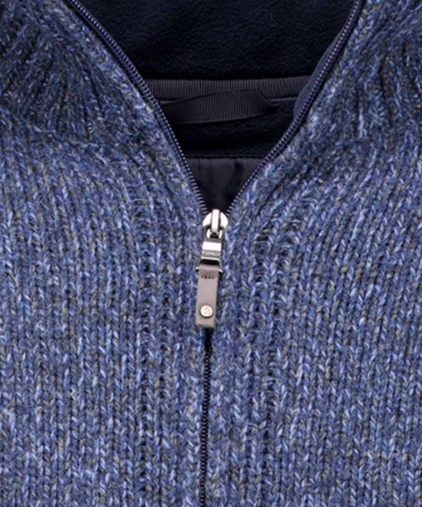 Cardigan with stand up collar and inner lining