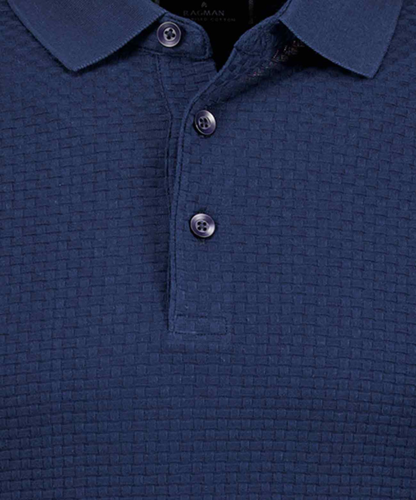 Poloshirt Jacquard, mercerised cotton