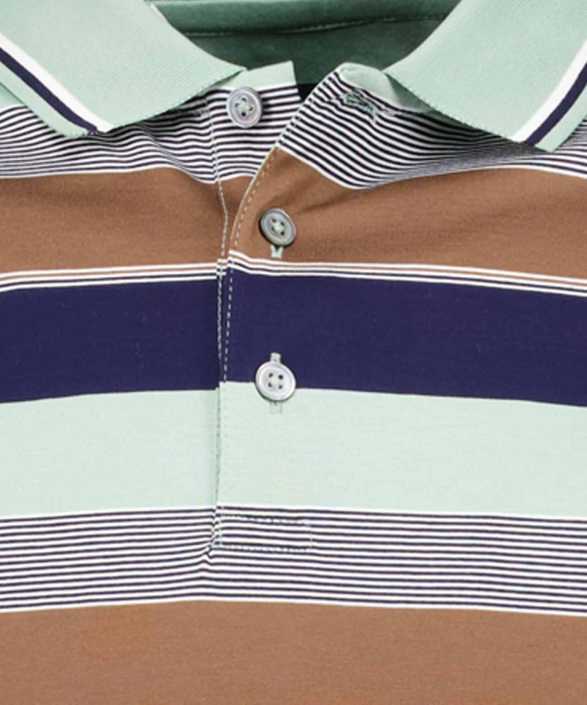 Poloshirt gestreift, mercerisierte Baumwolle