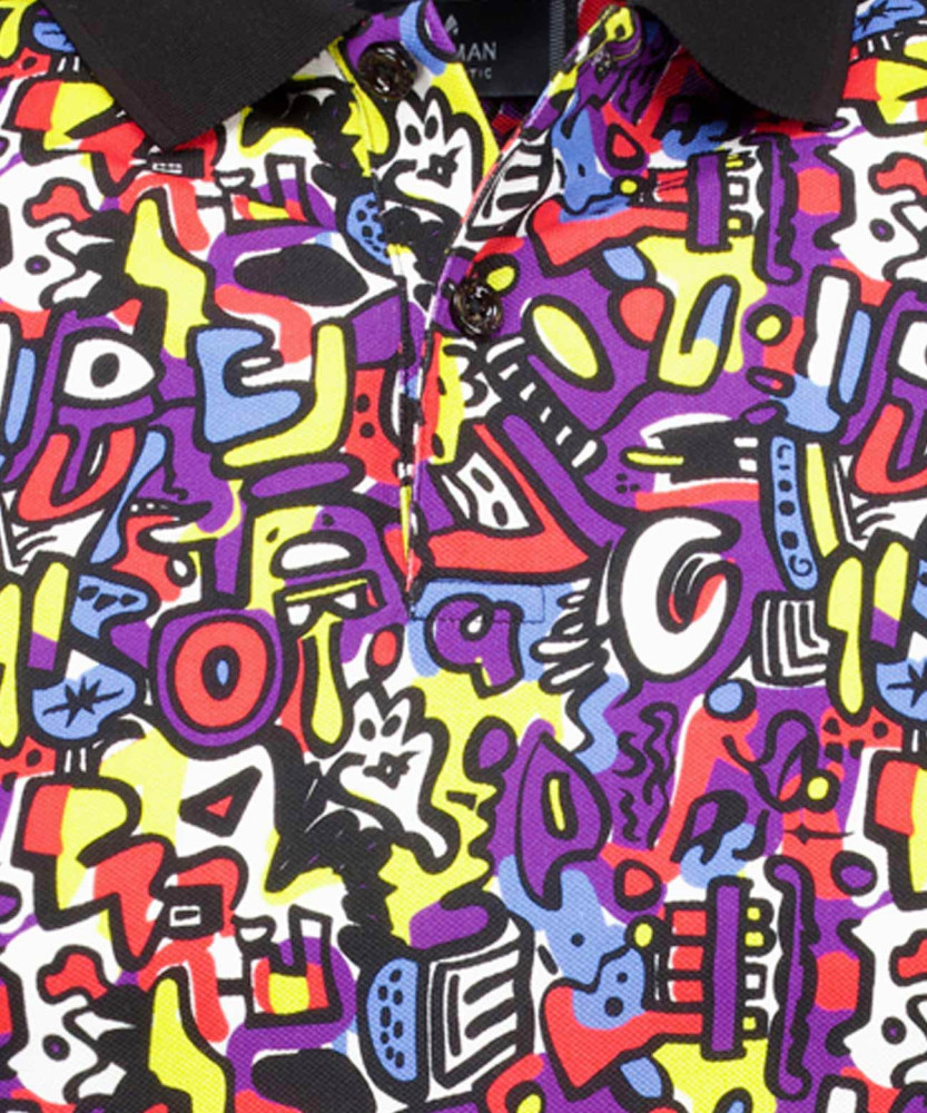 Piqué-Poloshirt with digital print