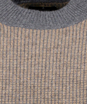 Strickpullover mit Stehkragen, Bicolour