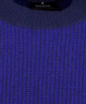 Strickpullover mit Stehkragen, Bicolour