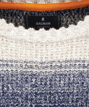 Strickpullover Rundhals, gestreift