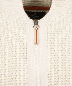 Knitted jacket with baseball collar