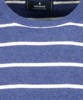 Strick-Pullover gestreift, Baumwolle/Leinen