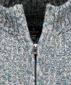 Strickpullover mit Stehkragen, Mouliné
