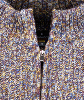 Strickpullover mit Stehkragen, Mouliné