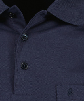Softknit-Polo mit Brusttasche, Langarm