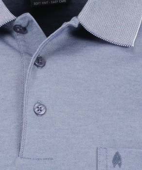 Softknit-Polo mit Brusttasche, Langarm