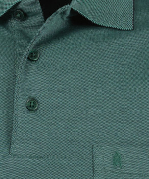 Softknit-Polo mit Brusttasche, Langarm