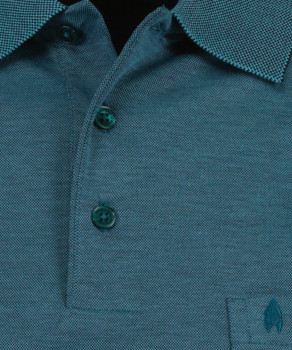 Softknit-Polo mit Brusttasche, Langarm