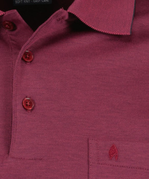 Softknit-Polo mit Brusttasche, Langarm