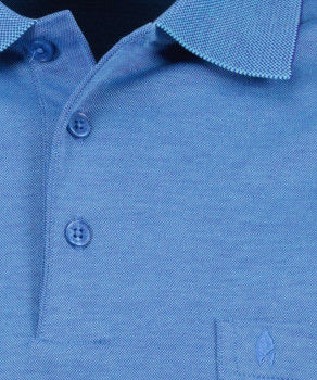 Softknit-Polo mit Brusttasche, Langarm