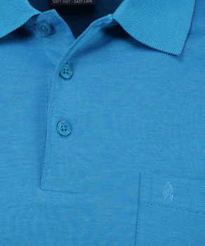 Poloshirt softknit with chest pocket, long sleeve