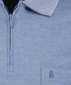 Softknit-Poloshirt Langarm mit Zip