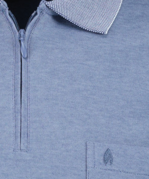 Softknitpolo zip long sleeve with zip