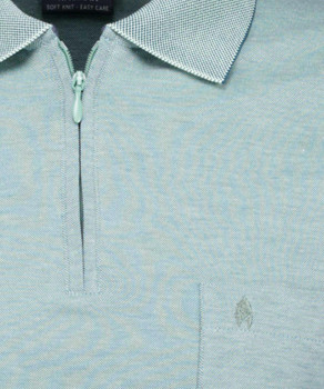 Softknit-Poloshirt Langarm mit Zip