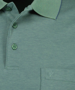 Softknit-Polo mit Brusttasche, kurzarm