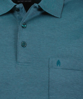 Poloshirt softknit with chest pocket, short sleeve