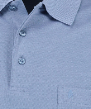 Softknit-Polo mit Brusttasche, kurzarm