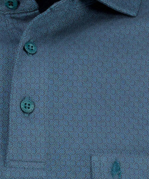 Softknit-Poloshirt Jacquard, Velvet Touch