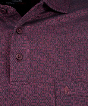 Softknit-Poloshirt Jacquard, Velvet Touch