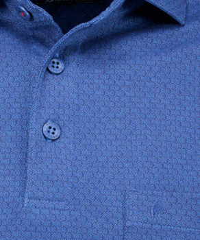 Softknit polo Jacquard, velvet touch