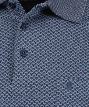 Softknit polo with mini jacquard