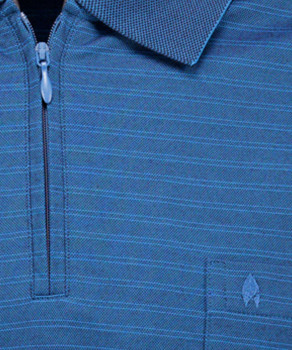 Fineliner-Poloshirt mit Reissverschluss, Langarm