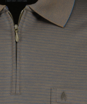 RAGMAN Softknit-Polo Fineliner mit Zip