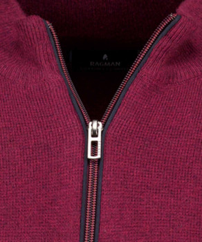 Knitted pullover with stand up collar, cotton/cashmere