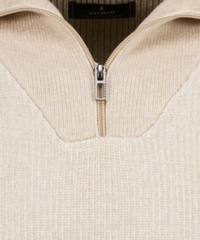 Strickpullover mit Troyer-Kragen, bicolour